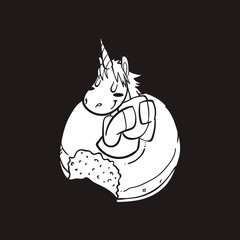 cute unicorn and donuts