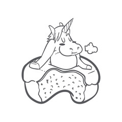cute unicorn and donuts