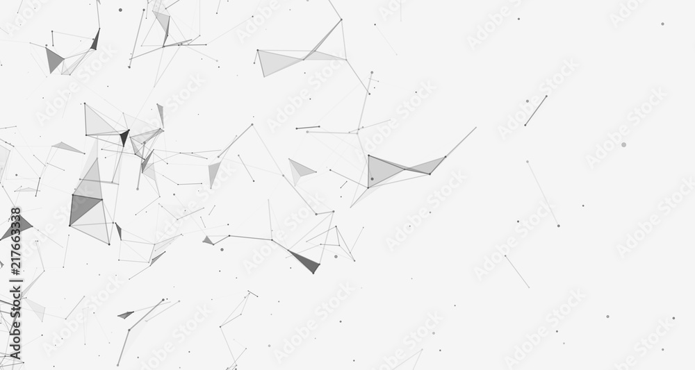 Poster white background. plexus effect. abstract connecting dots and lines. polygon modern pattern.