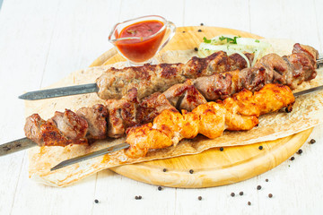 Grilled meat kebab mix