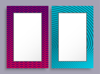 Empty Frames Two Banners of Purple and Blue Color
