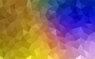 Dark Pink, Yellow vector gradient triangles pattern.