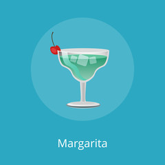 Margarita Refreshment Cocktail Decorated by Cherry