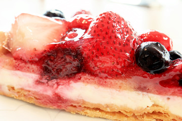 Close up the Berry Tart Cake