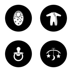 Childcare glyph icons set