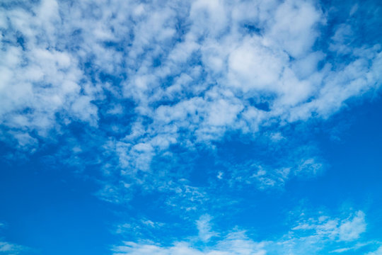 Beautiful blue sky with white clouds for background for background.