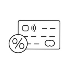 Credit card interest rate linear icon