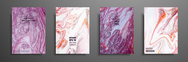 Mixture of acrylic paints. Liquid marble texture. Fluid art. Applicable for design cover, presentation, invitation, flyer, annual report, poster and business card, desing packaging. Modern artwork.