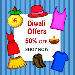 illustration of elements of hindu festival Diwali background
