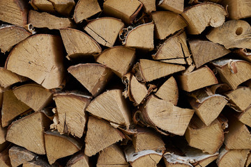 firewood birch chipped fireplace warm village cottage