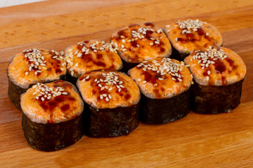 Baked roll with sesame