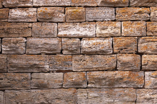 old stone wall detail Nessebar Bulgaria
