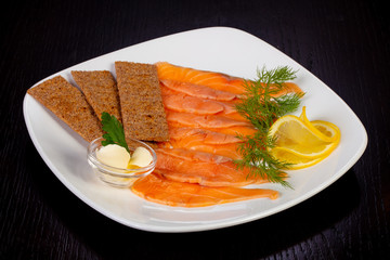 Appetizing salted salmon
