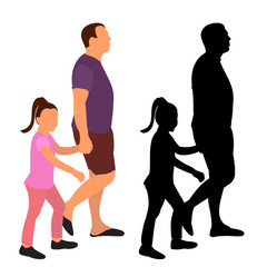 people walking silhouette, flat style