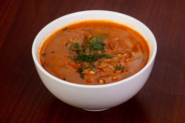 Russian traditional soup Rassolnik