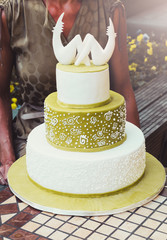 Wedding cakes with hand made decorations