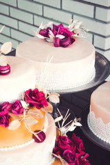 Wedding cakes with hand made decorations