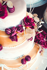 Wedding cakes with hand made decorations