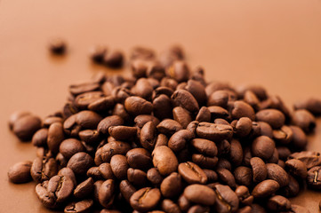 Closeup of coffee beans background