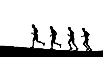 Running man silhouette on white background