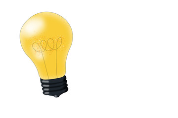 Good idea, symbolized by a glowing light bulb