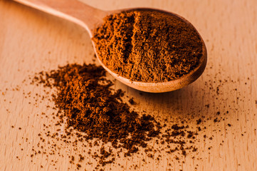 Background of ground coffee texture