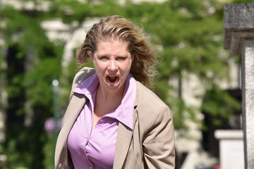 Adult Business Woman Shouting