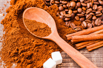 Aromatic coffee beans.