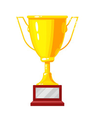 Gold Cup, award. Golden trophy cup winner. Symbol of leader.