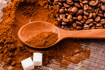 Aromatic coffee beans.