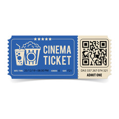 Obraz premium Cinema Ticket with QR Code