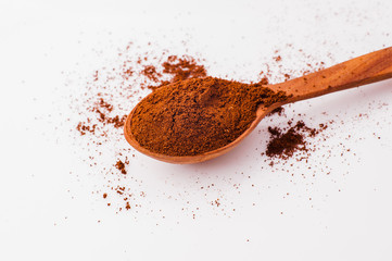 Aromatic coffee beans. ground