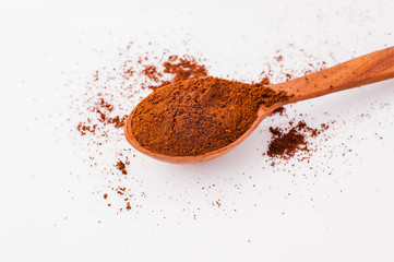 Aromatic coffee beans. ground