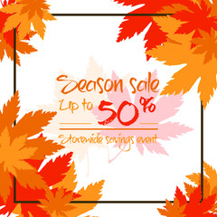 Season sale banner vector illustration
