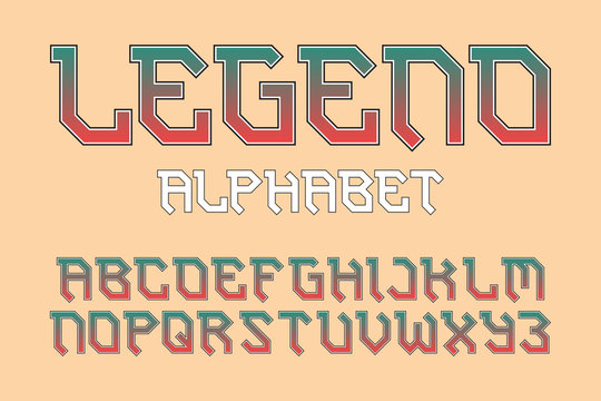 legend alphabet. Stylish biker font. Isolated english alphabet.