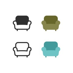 Armchair or sofa icons