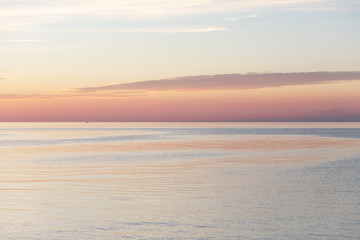 Sunset on lake Ontario. Rochester, New York state, USA