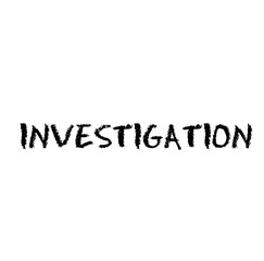 Investigation stamp on white