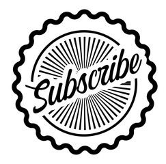 Subscribe stamp on white