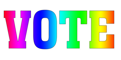 vote Rainbow style multicolor logo
