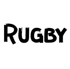 rugby label on white