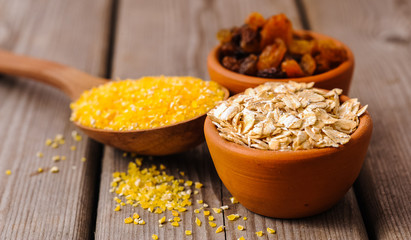 Dry oat flakes oatmeal