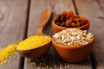 Dry oat flakes oatmeal