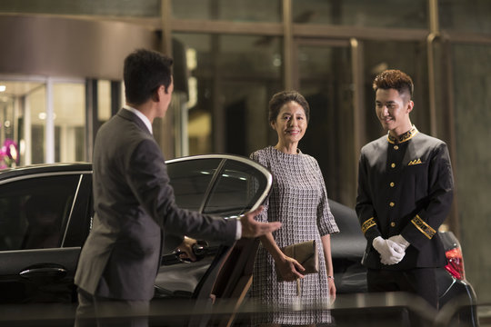 Professional service in luxury hotel