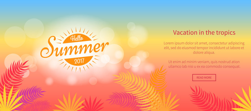 Hello Summer 2017 Vacation in Tropics Vector Web