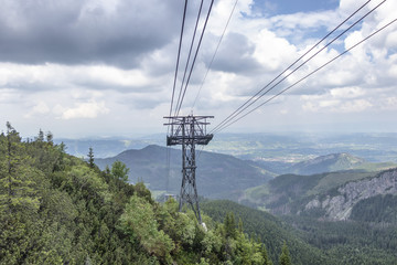 Fototapeta premium Cable car from Zakopane to mount Kasprowy Wierch