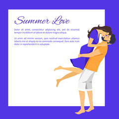 Summer Love Affair Banner with Place for Text