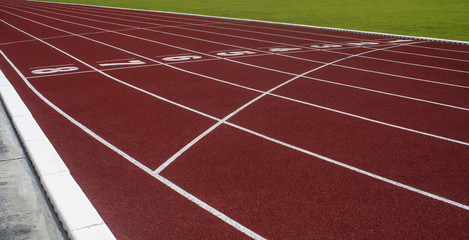 Running track in stadium.