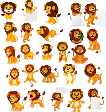 Cartoon lion collection set