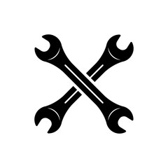 Icono plano llaves cruzadas en color negro